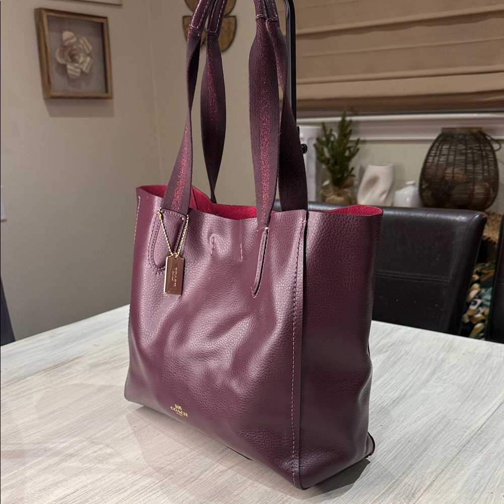 Coach Derby Deep Burgundy Leather Tote- NWOT